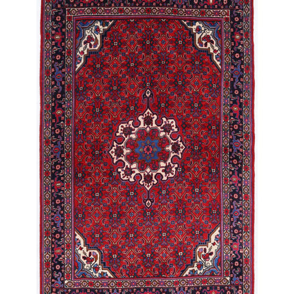 Bijar 3' 11" X 6' 3" Hand Knotted Wool Rug 3' 11" X 6' 3" (119 X 191) / Red / Wool