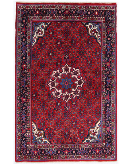 Bijar 3' 11" X 6' 3" Hand Knotted Wool Rug 3' 11" X 6' 3" (119 X 191) / Red / Wool