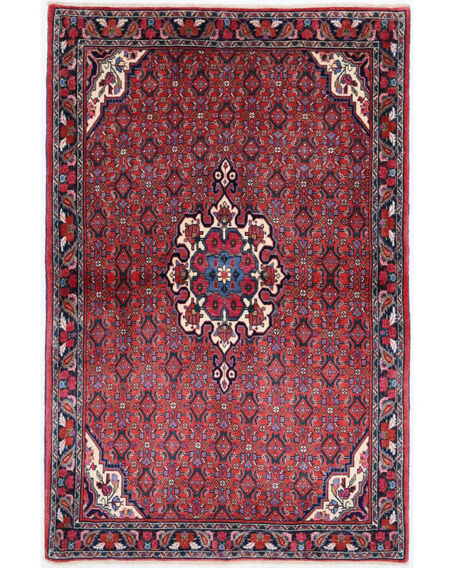 Bijar 4' 2" X 6' 5" Hand Knotted Wool Rug 4' 2" X 6' 5" (127 X 196) / Rust / Wool