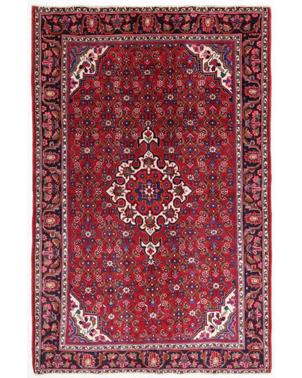 Bijar 4' 3" X 6' 4" Hand Knotted Wool Rug 4' 3" X 6' 4" (130 X 193) / Red / Wool