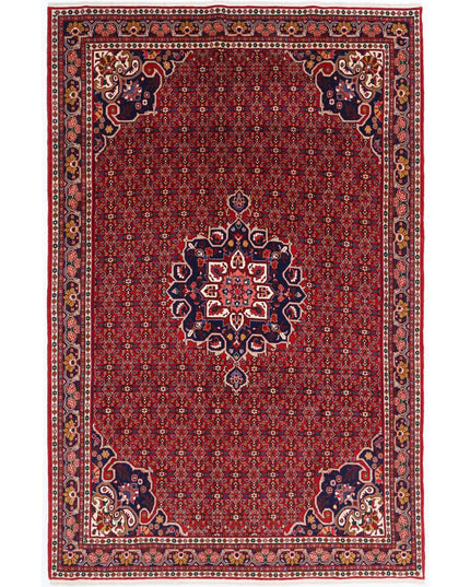Bijar 6' 11" X 10' 6" Hand Knotted Wool Rug 6' 11" X 10' 6" (211 X 320) / Red / Wool