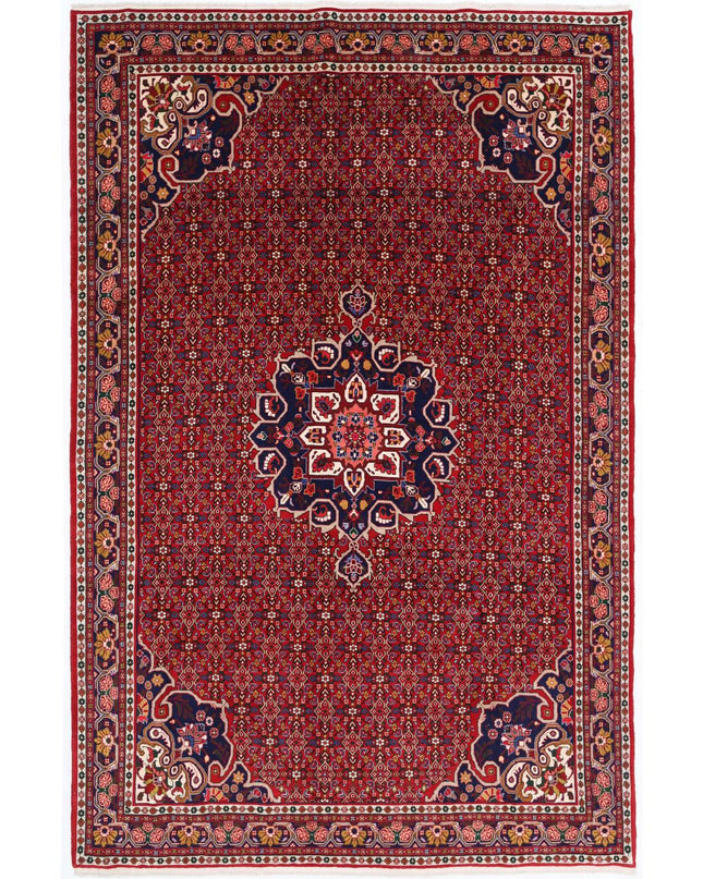 Bijar 6' 11" X 10' 6" Hand Knotted Wool Rug 6' 11" X 10' 6" (211 X 320) / Red / Wool