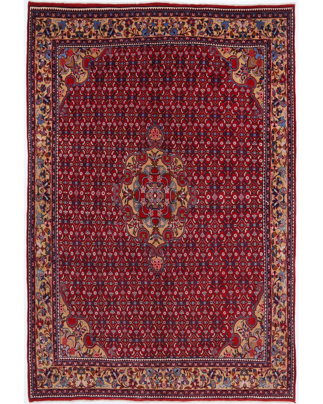 Bijar 6' 8" X 10' 0" Hand Knotted Wool Rug 6' 8" X 10' 0" (203 X 305) / Red / Wool