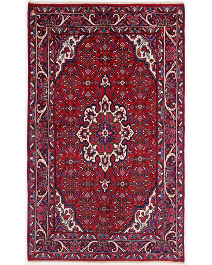 Bijar 4' 1" X 6' 8" Hand Knotted Wool Rug 4' 1" X 6' 8" (124 X 203) / Red / Wool