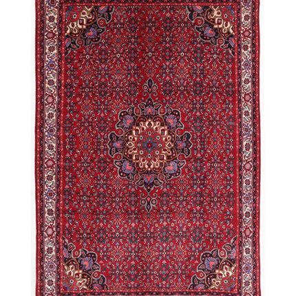 Bijar 6' 8" X 10' 2" Hand Knotted Wool Rug 6' 8" X 10' 2" (203 X 310) / Red / Wool