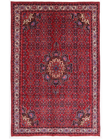 Bijar 6' 8" X 10' 2" Hand Knotted Wool Rug 6' 8" X 10' 2" (203 X 310) / Red / Wool