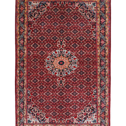 Bijar 6' 10" X 10' 5" Hand Knotted Wool Rug 6' 10" X 10' 5" (208 X 318) / Red / Wool