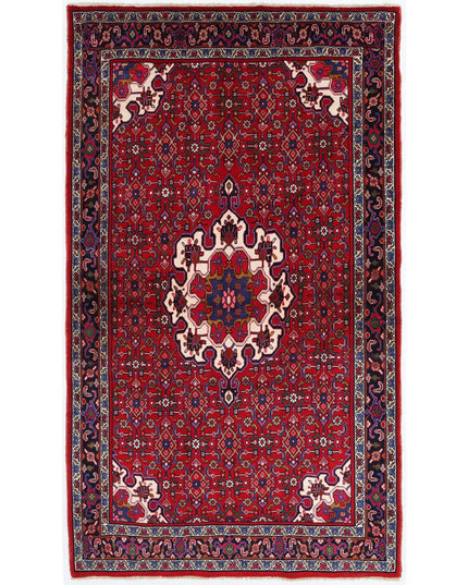 Bijar 4' 2" X 7' 3" Hand Knotted Wool Rug 4' 2" X 7' 3" (127 X 221) / Red / Wool