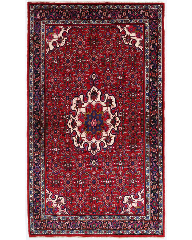 Bijar 4' 2" X 7' 3" Hand Knotted Wool Rug 4' 2" X 7' 3" (127 X 221) / Red / Wool