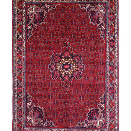 Bijar 6' 11" X 10' 1" Hand Knotted Wool Rug 6' 11" X 10' 1" (211 X 307) / Red / Wool