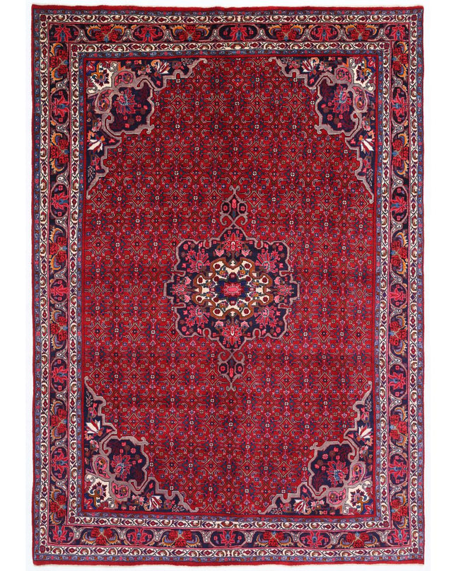 Bijar 6' 11" X 10' 1" Hand Knotted Wool Rug 6' 11" X 10' 1" (211 X 307) / Red / Wool