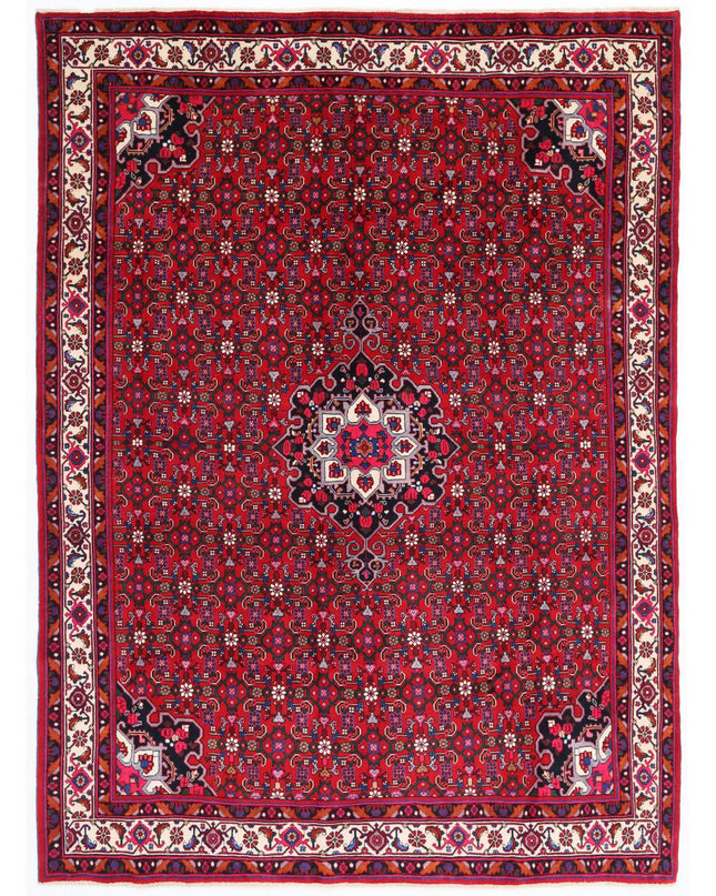 Bijar 7' 1" X 9' 8" Hand Knotted Wool Rug 7' 1" X 9' 8" (216 X 295) / Red / Wool