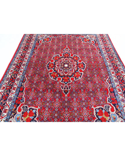 Bijar 6' 9" X 9' 8" Hand Knotted Wool Rug 6' 9" X 9' 8" (206 X 295) / Red / Wool