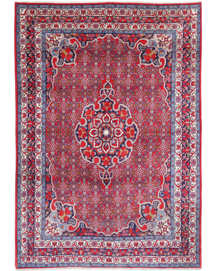 Bijar 6' 9" X 9' 8" Hand Knotted Wool Rug 6' 9" X 9' 8" (206 X 295) / Red / Wool