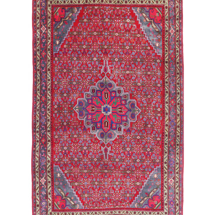 Bijar 6' 9" X 11' 6" Hand Knotted Wool Rug 6' 9" X 11' 6" (206 X 351) / Red / Wool