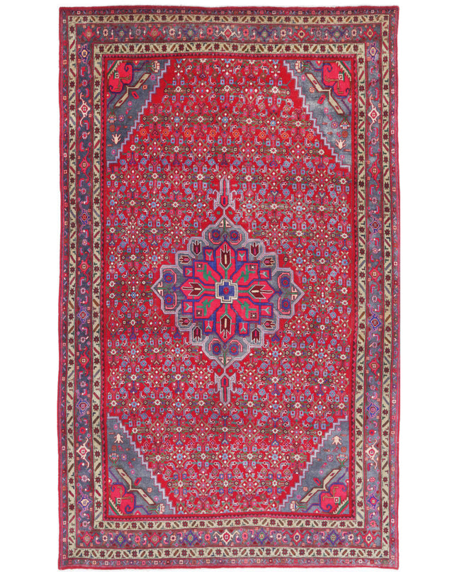 Bijar 6' 9" X 11' 6" Hand Knotted Wool Rug 6' 9" X 11' 6" (206 X 351) / Red / Wool