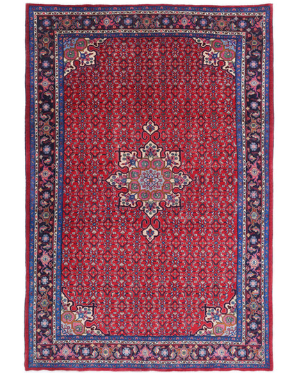 Bijar 6' 5" X 9' 9" Hand Knotted Wool Rug 6' 5" X 9' 9" (196 X 297) / Red / Wool