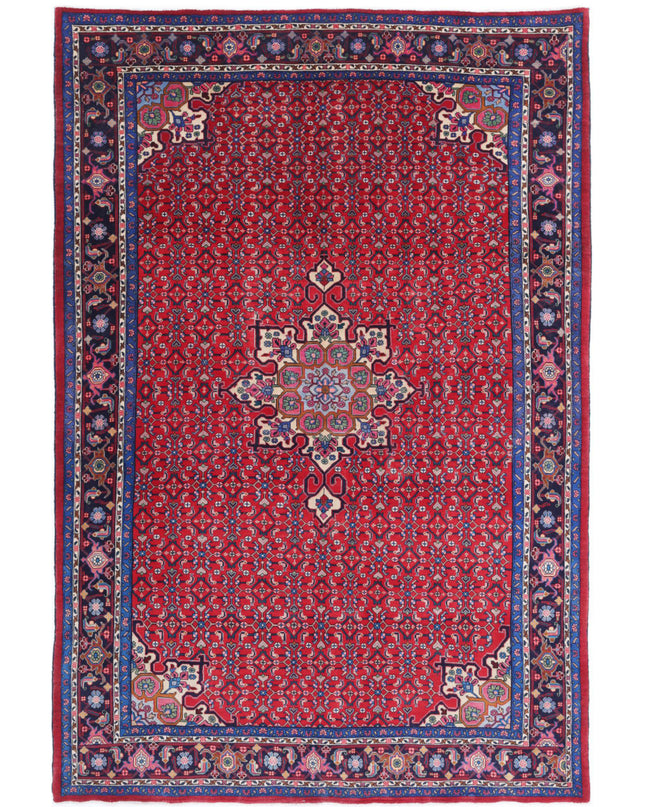 Bijar 6' 5" X 9' 9" Hand Knotted Wool Rug 6' 5" X 9' 9" (196 X 297) / Red / Wool