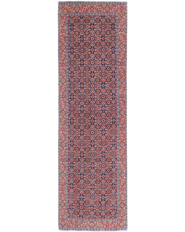 Bijar 2' 9" X 9' 7" Hand Knotted Wool Rug 2' 9" X 9' 7" (84 X 292) / Blue / Wool