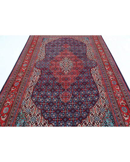 Bijar 6' 7" X 10' 7" Hand Knotted Wool Rug 6' 7" X 10' 7" (201 X 322) / Blue / Wool