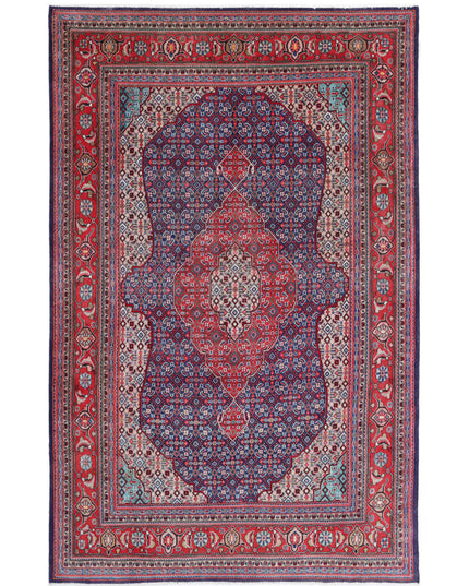 Bijar 6' 7" X 10' 7" Hand Knotted Wool Rug 6' 7" X 10' 7" (201 X 322) / Blue / Wool