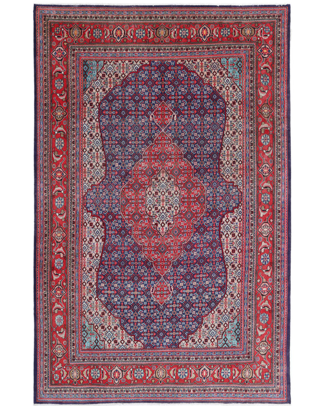 Bijar 6' 7" X 10' 7" Hand Knotted Wool Rug 6' 7" X 10' 7" (201 X 322) / Blue / Wool