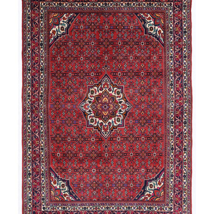 Bijar 6' 8" X 9' 8" Hand Knotted Wool Rug 6' 8" X 9' 8" (203 X 295) / Red / Wool