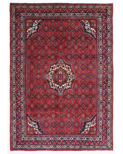 Bijar 6' 8" X 9' 8" Hand Knotted Wool Rug 6' 8" X 9' 8" (203 X 295) / Red / Wool