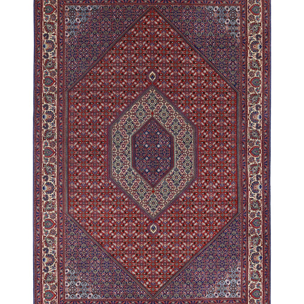 Bijar 6' 8" X 9' 11" Hand Knotted Wool Rug 6' 8" X 9' 11" (203 X 302) / Red / Wool
