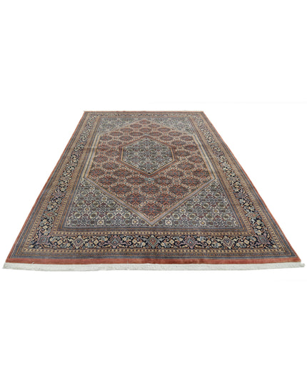 Bijar 6' 7" X 9' 11" Hand Knotted Wool Rug 6' 7" X 9' 11" (201 X 302) / Rust / Wool