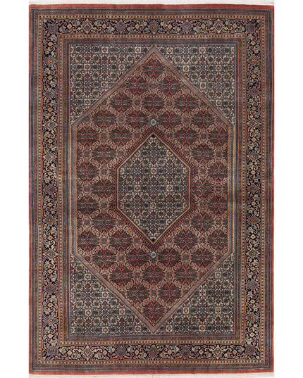 Bijar 6' 7" X 9' 11" Hand Knotted Wool Rug 6' 7" X 9' 11" (201 X 302) / Rust / Wool