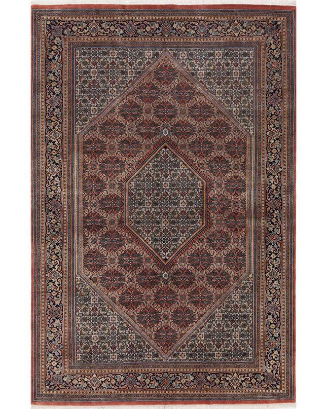 Bijar 6' 7" X 9' 11" Hand Knotted Wool Rug 6' 7" X 9' 11" (201 X 302) / Rust / Wool