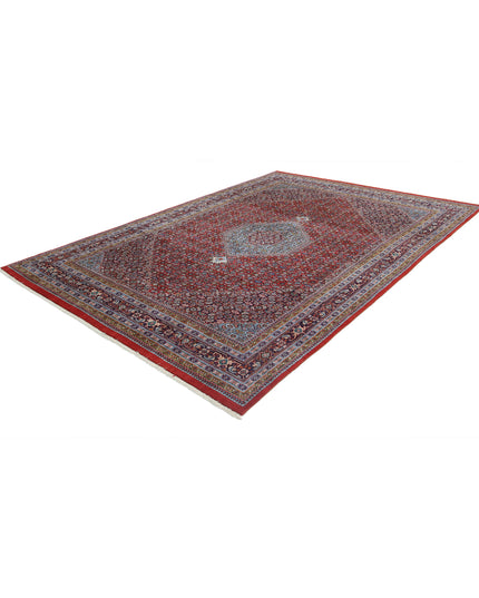Bijar 7' 3" X 10' 3" Hand Knotted Wool Rug 7' 3" X 10' 3" (221 X 312) / Red / Wool