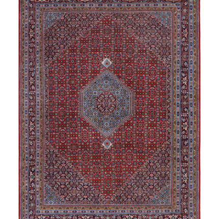 Bijar 7' 3" X 10' 3" Hand Knotted Wool Rug 7' 3" X 10' 3" (221 X 312) / Red / Wool