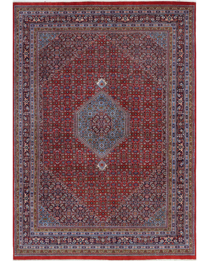 Bijar 7' 3" X 10' 3" Hand Knotted Wool Rug 7' 3" X 10' 3" (221 X 312) / Red / Wool