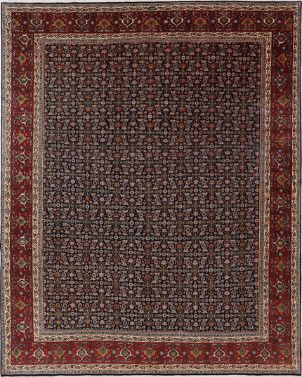 Bijar 9' 11" X 13' 4" Hand Knotted Wool Rug 9' 11" X 13' 4" (302 X 406) / Blue / Wool