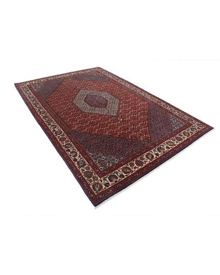 Bijar 6' 7" X 9' 11" Hand Knotted Wool Rug 6' 7" X 9' 11" (201 X 302) / Red / Wool
