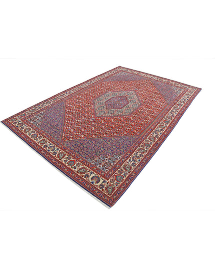 Bijar 6' 7" X 9' 11" Hand Knotted Wool Rug 6' 7" X 9' 11" (201 X 302) / Red / Wool