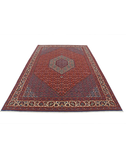 Bijar 6' 7" X 9' 11" Hand Knotted Wool Rug 6' 7" X 9' 11" (201 X 302) / Red / Wool