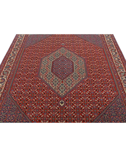 Bijar 6' 7" X 9' 11" Hand Knotted Wool Rug 6' 7" X 9' 11" (201 X 302) / Red / Wool
