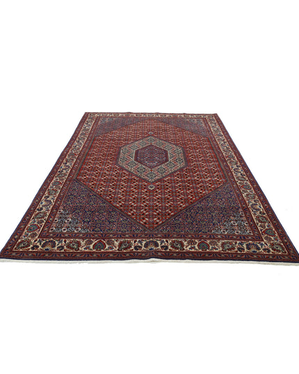 Bijar 6' 7" X 9' 8" Hand Knotted Wool & Silk Rug 6' 7" X 9' 8" (201 X 295) / Red / Wool & Silk
