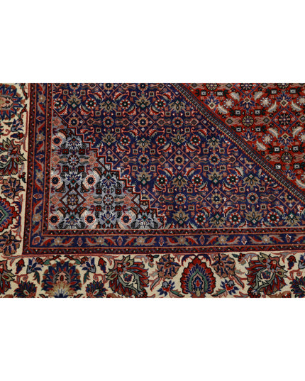 Bijar 6' 7" X 9' 8" Hand Knotted Wool & Silk Rug 6' 7" X 9' 8" (201 X 295) / Red / Wool & Silk