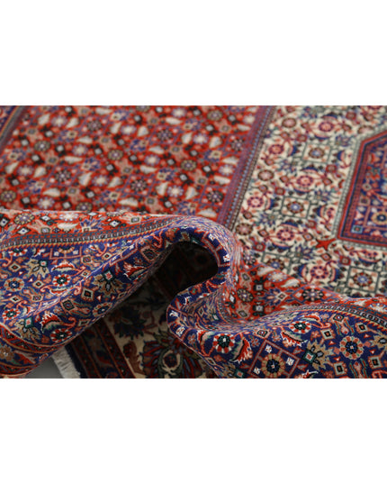 Bijar 6' 7" X 9' 8" Hand Knotted Wool & Silk Rug 6' 7" X 9' 8" (201 X 295) / Red / Wool & Silk