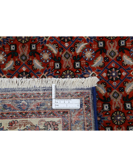 Bijar 6' 7" X 9' 8" Hand Knotted Wool & Silk Rug 6' 7" X 9' 8" (201 X 295) / Red / Wool & Silk