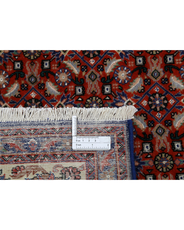 Bijar 6' 7" X 9' 8" Hand Knotted Wool & Silk Rug 6' 7" X 9' 8" (201 X 295) / Red / Wool & Silk