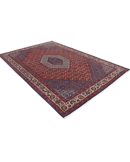 Bijar 6' 7" X 10' 0" Hand Knotted Wool & Silk Rug 6' 7" X 10' 0" (201 X 305) / Red / Wool & Silk