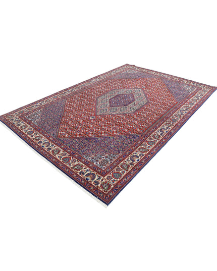 Bijar 6' 7" X 10' 0" Hand Knotted Wool & Silk Rug 6' 7" X 10' 0" (201 X 305) / Red / Wool & Silk