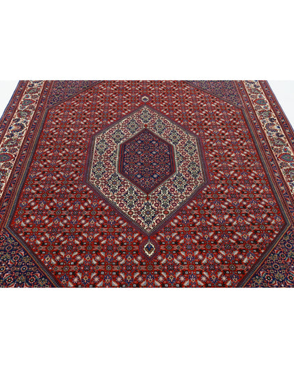 Bijar 6' 7" X 10' 0" Hand Knotted Wool & Silk Rug 6' 7" X 10' 0" (201 X 305) / Red / Wool & Silk