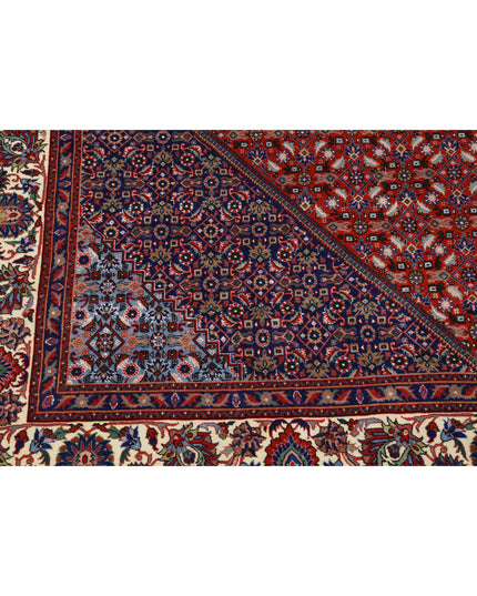 Bijar 6' 7" X 10' 0" Hand Knotted Wool & Silk Rug 6' 7" X 10' 0" (201 X 305) / Red / Wool & Silk