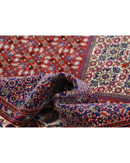 Bijar 6' 7" X 10' 0" Hand Knotted Wool & Silk Rug 6' 7" X 10' 0" (201 X 305) / Red / Wool & Silk